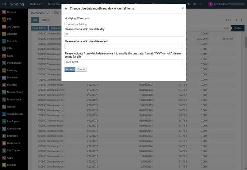 Input box for one2many records